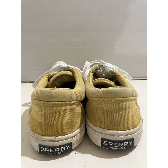 Sperry Top-Sider Mens Size 7 M Yellow Lace Up Canvas Sneakers shoes - Picture 4 of 8